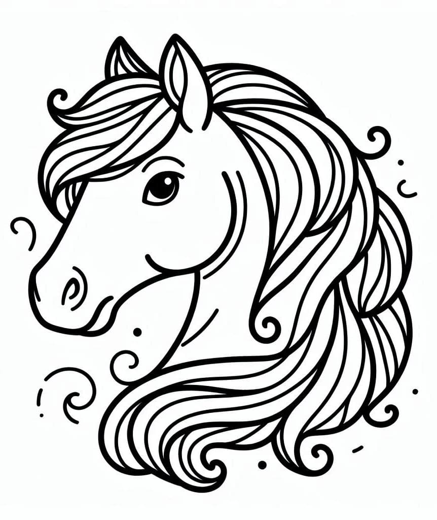 Coloriage Belle tête de cheval