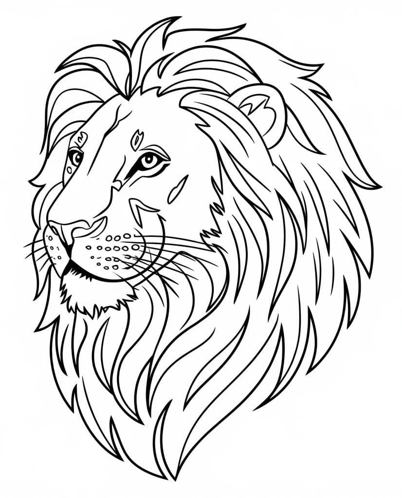 Coloriage Belle Tête de Lion