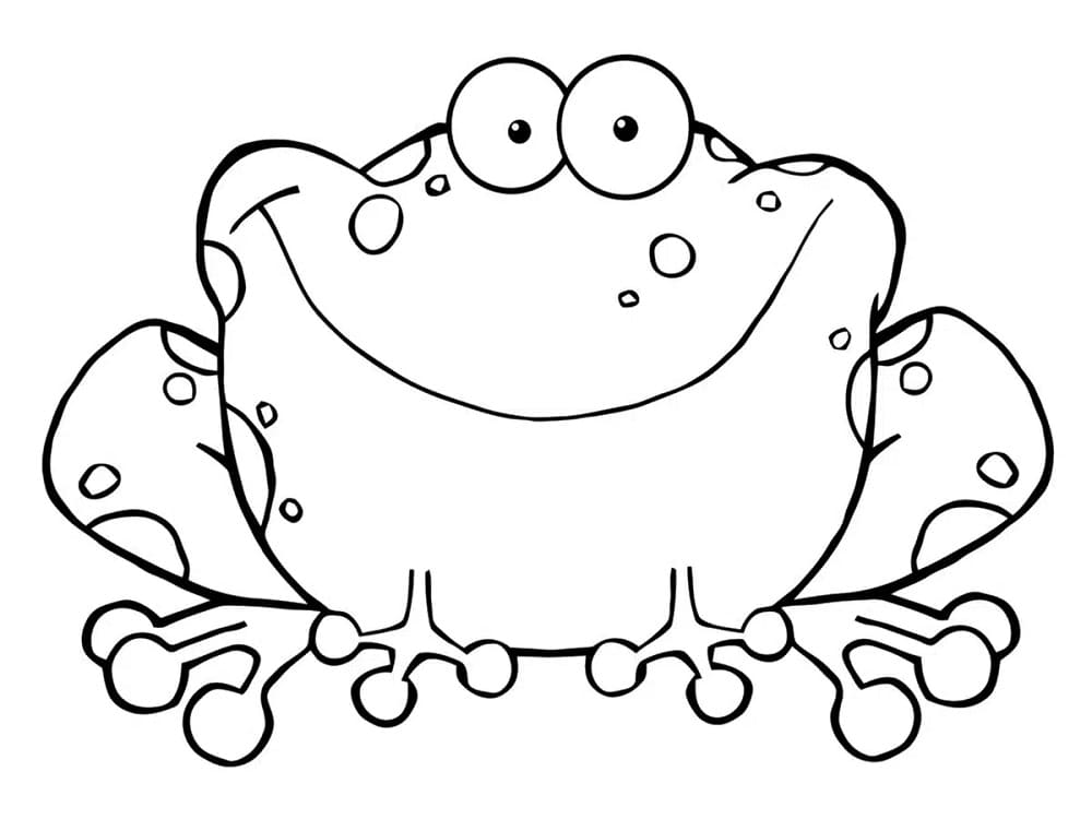 Coloriage Crapaud Drôle de Dessin Animé