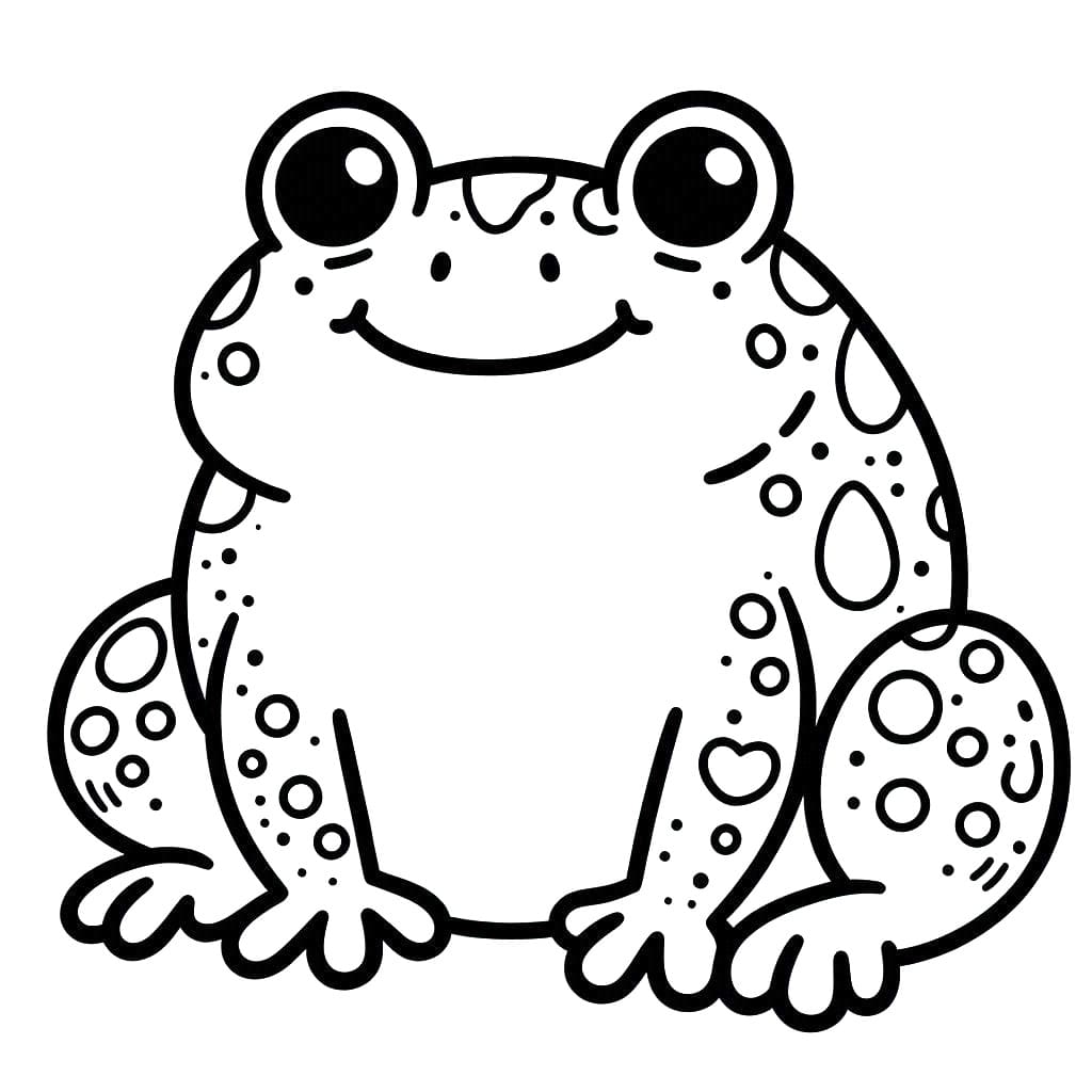 Coloriage Crapaud Drôle