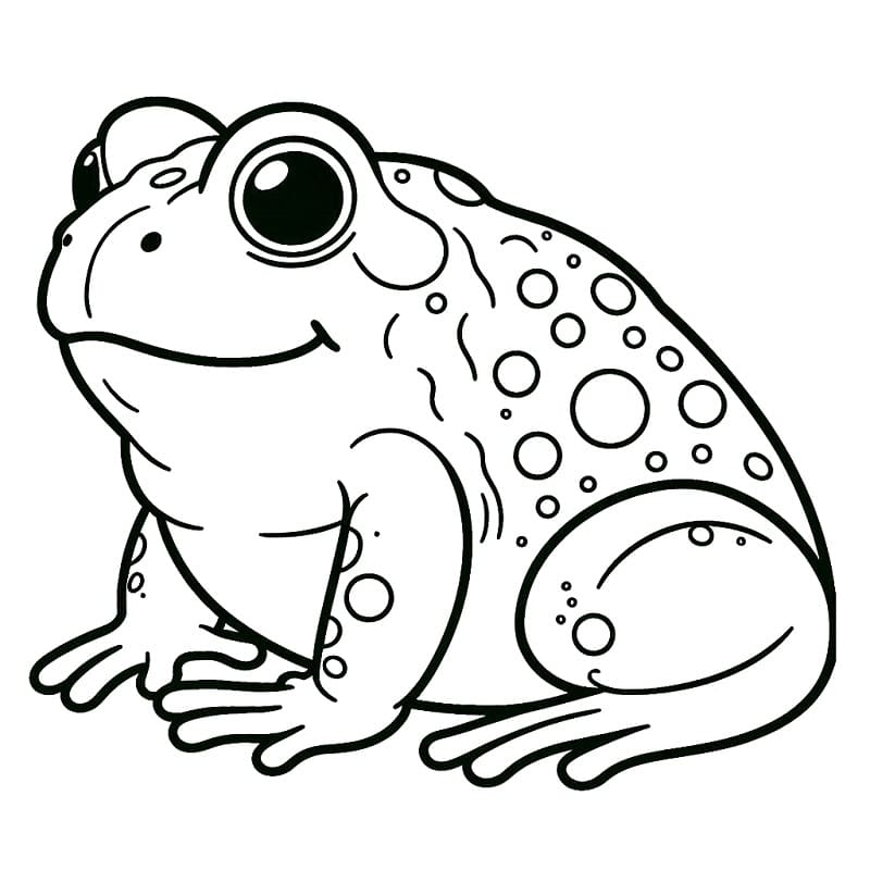 Coloriage Crapaud Heureux