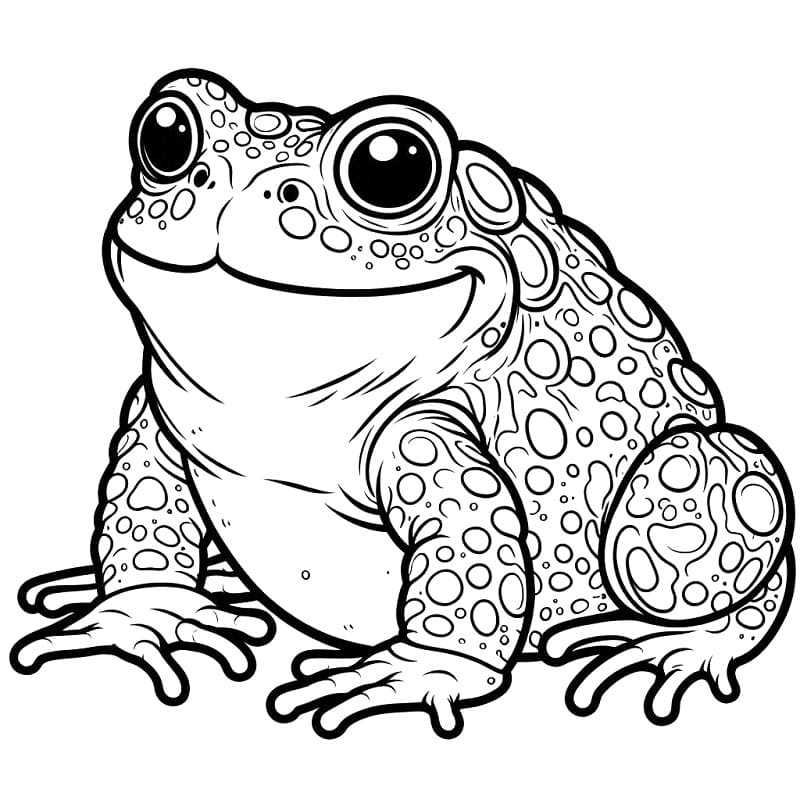 Coloriage Crapaud Joyeux