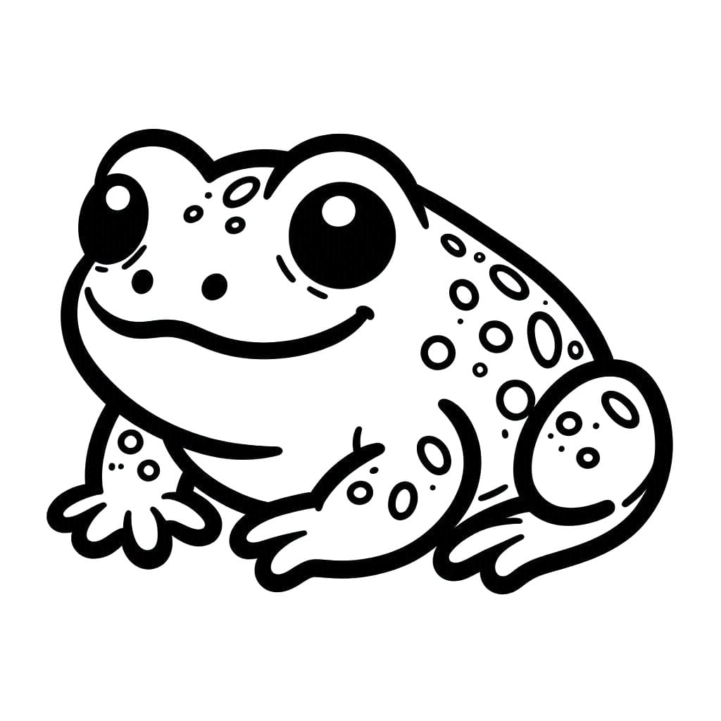 Coloriage Crapaud Souriant