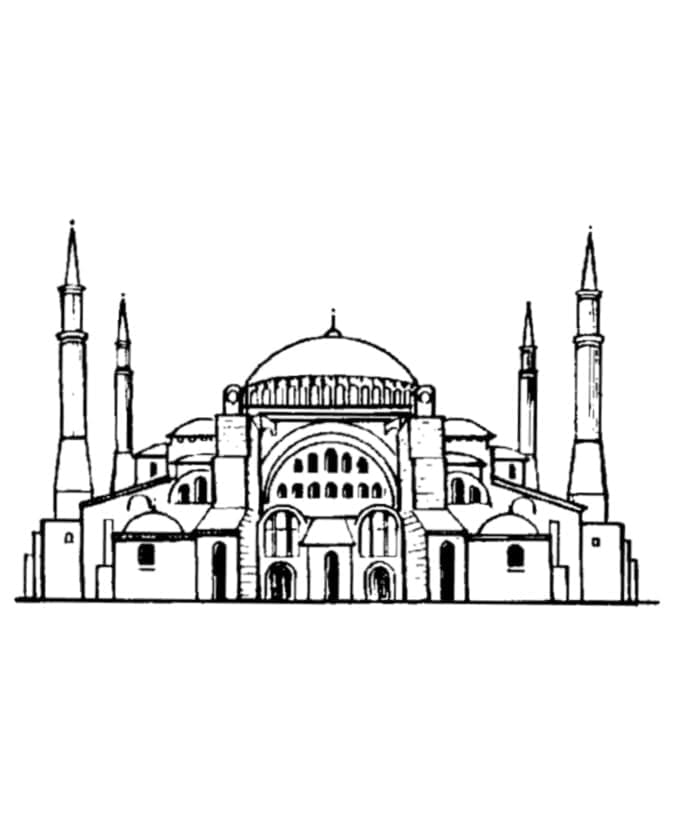 Coloriage Dessin de la Mosquée Gratuit