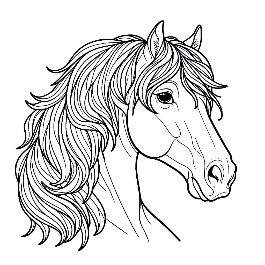 Coloriage Dessin de tête de cheval