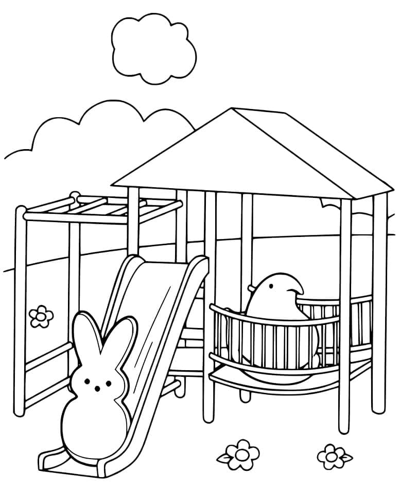 Coloriage Dessin de Toboggan Gratuit