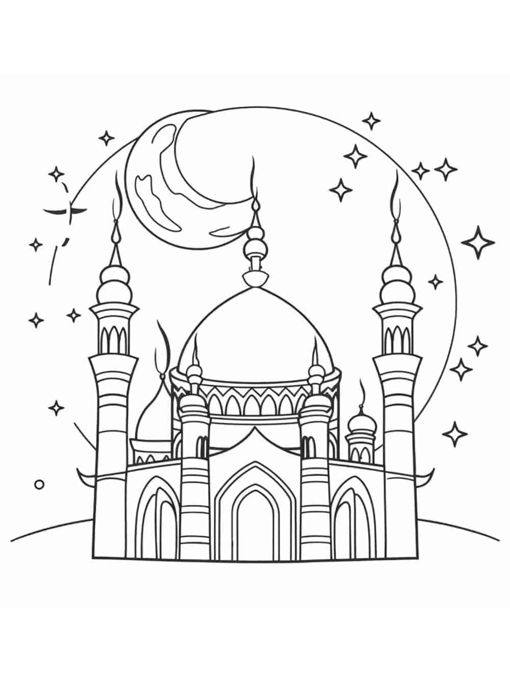 Coloriage Dessin Gratuit de la Mosquée