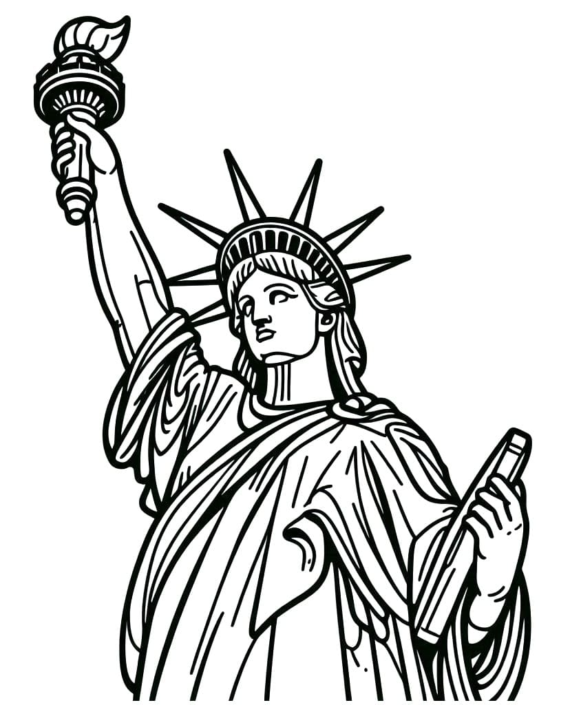 Coloriage Dessin Gratuit de la Statue de la Liberté