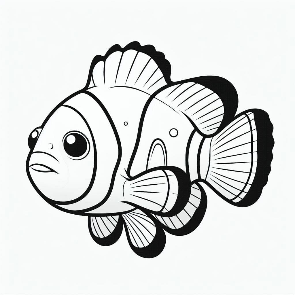 Coloriage Dessin Gratuit de Poisson Clown