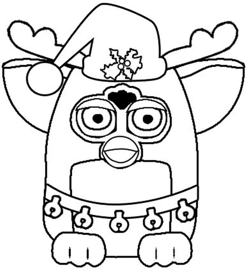 Coloriage Furby à Noël