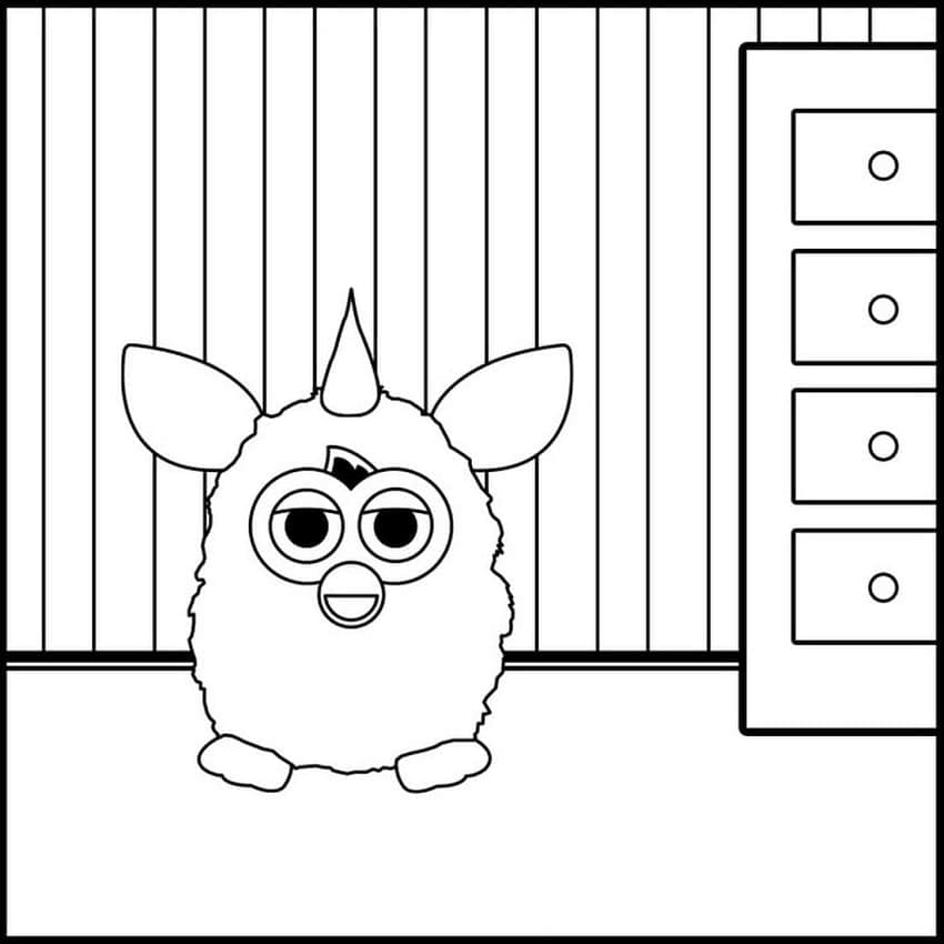 Coloriage Furby Pour les Enfants de 5 Ans