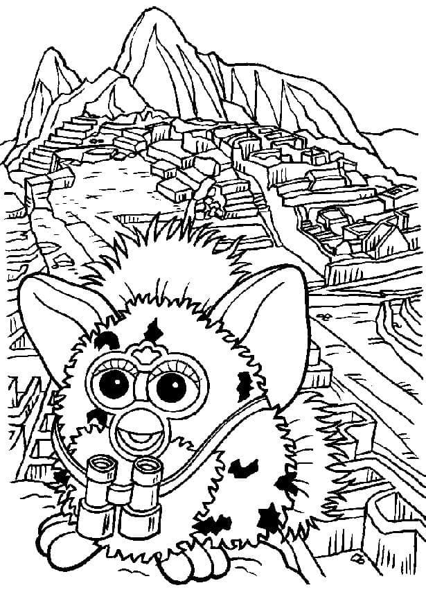 Coloriage Furby Pour les Enfants de 6 Ans