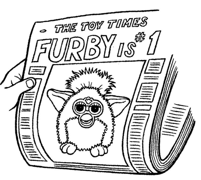 Coloriage Furby sur un journal