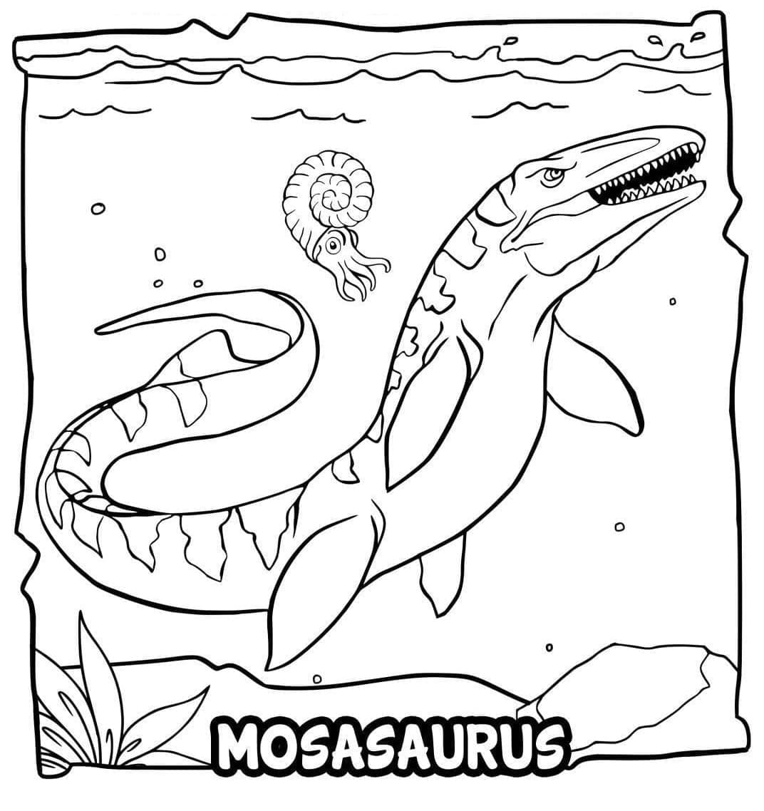 Coloriage Mosasaure Imprimable Pour les Enfants