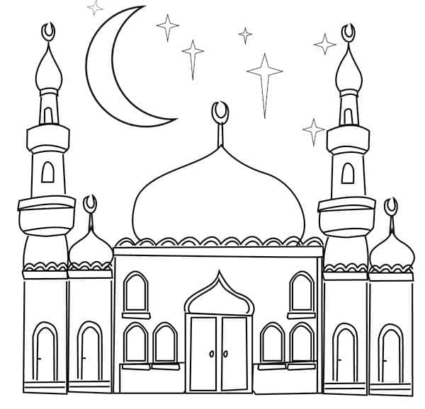 Coloriage Mosquée Pour Enfants