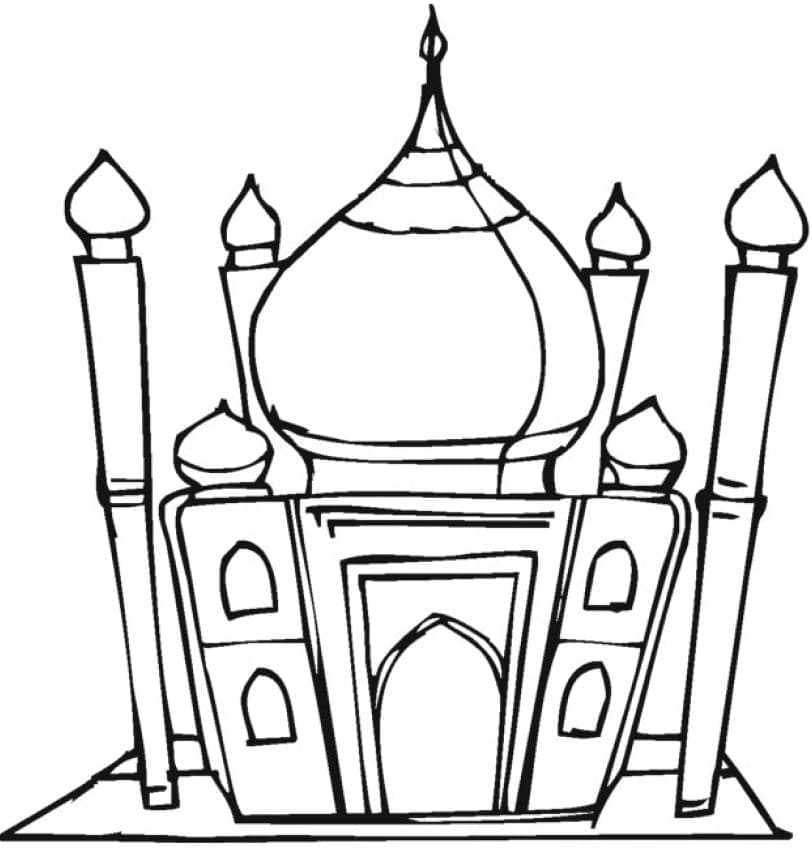 Coloriage Mosquée pour les enfants de 2 ans