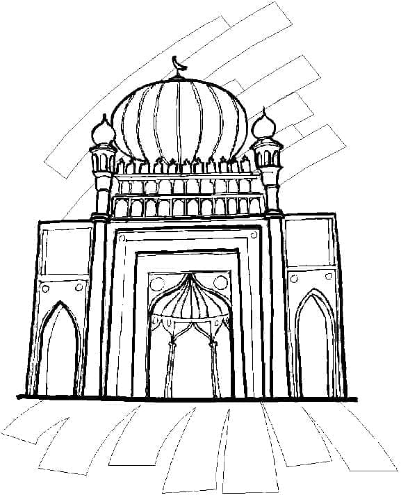 Coloriage Mosquée pour les enfants de 3 ans