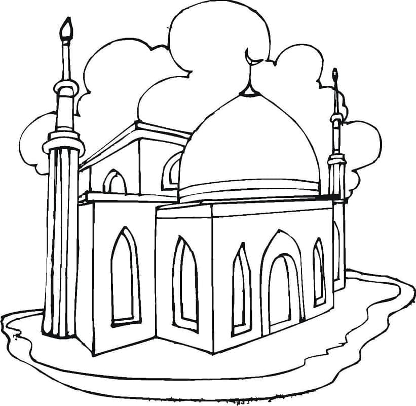 Coloriage Mosquée pour les enfants de 4 ans