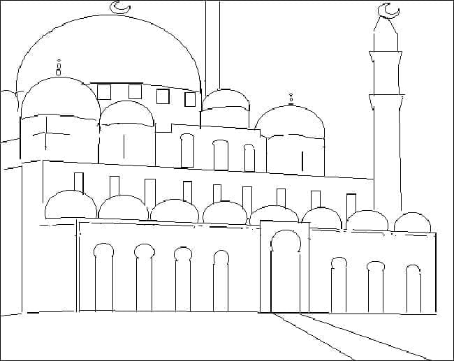 Coloriage Mosquée pour les enfants de 5 ans