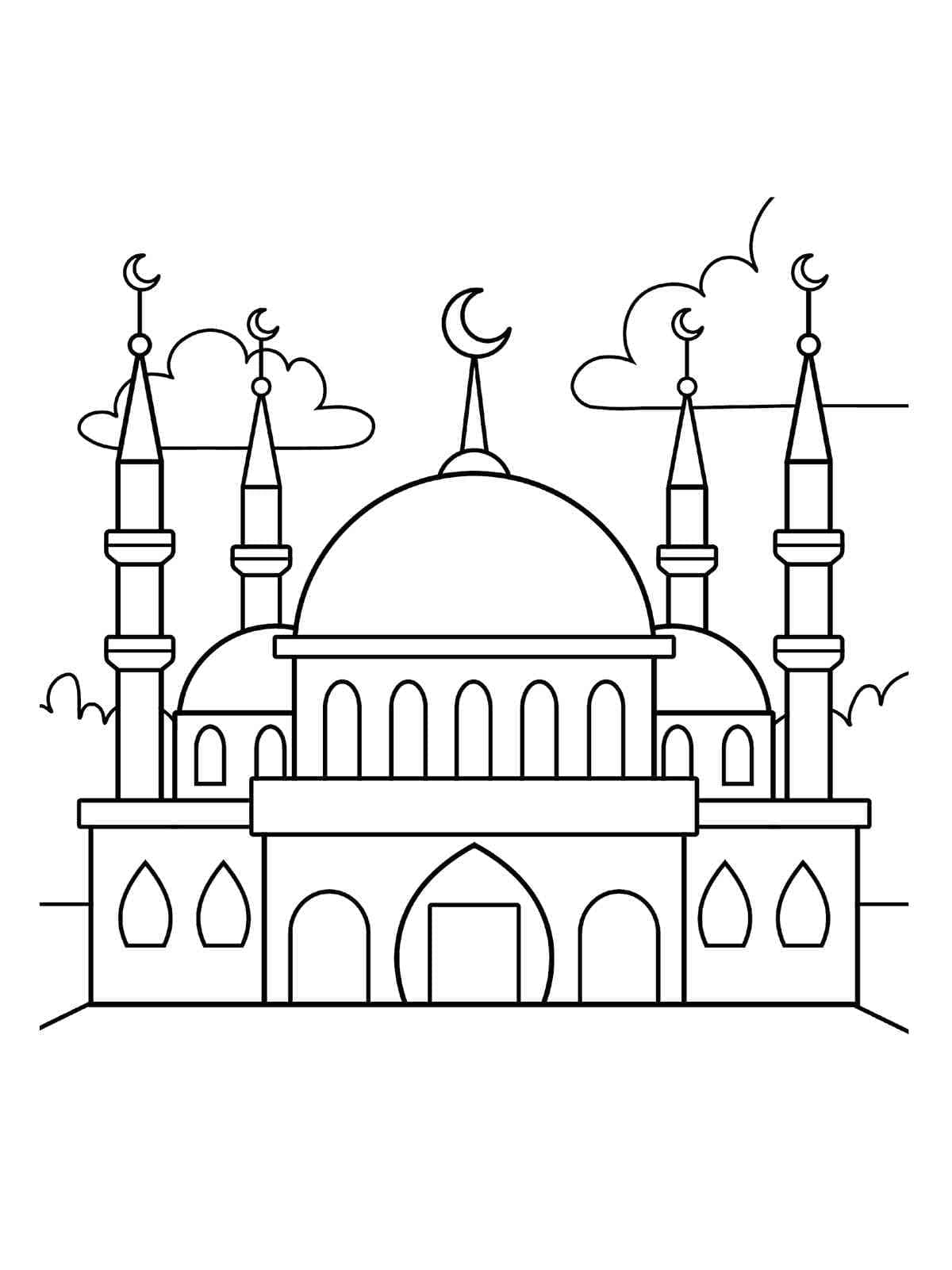 Coloriage Mosquée pour les enfants de 6 ans