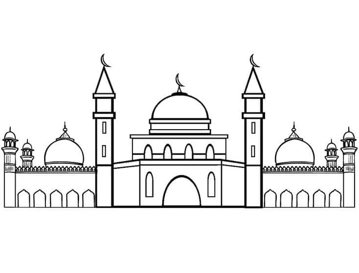 Coloriage Mosquée Pour les Enfants