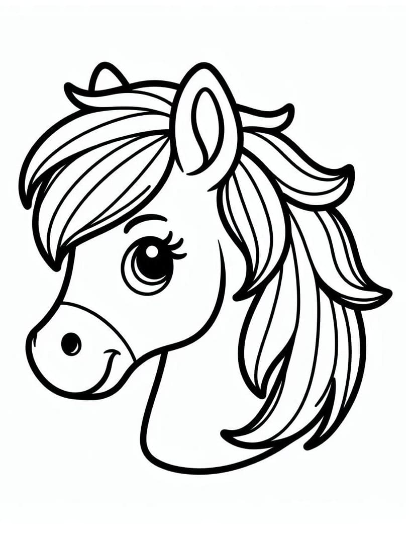 Coloriage Petite tête de cheval