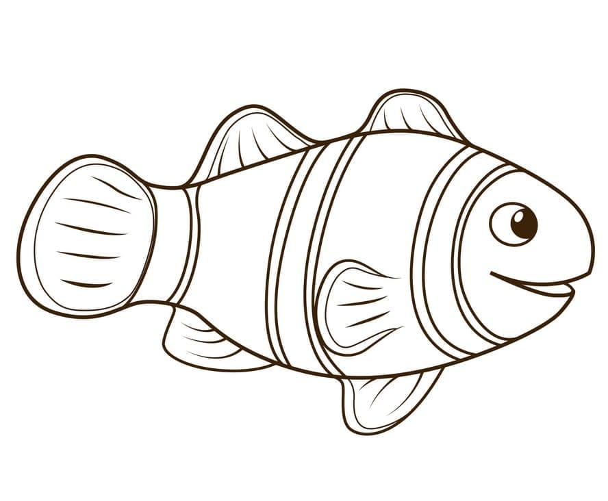 Coloriage Poisson Clown Gratuit Pour les Enfants