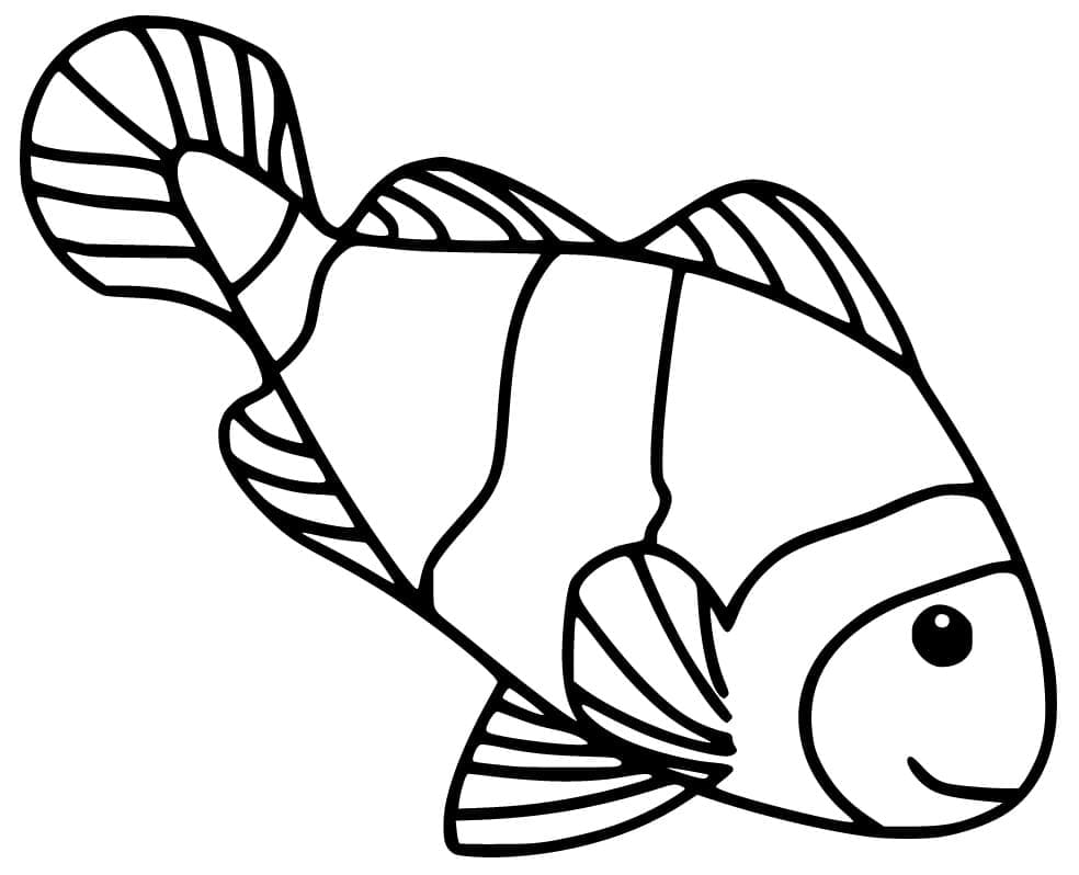 Coloriage Poisson Clown Pour les Enfants de 1 An