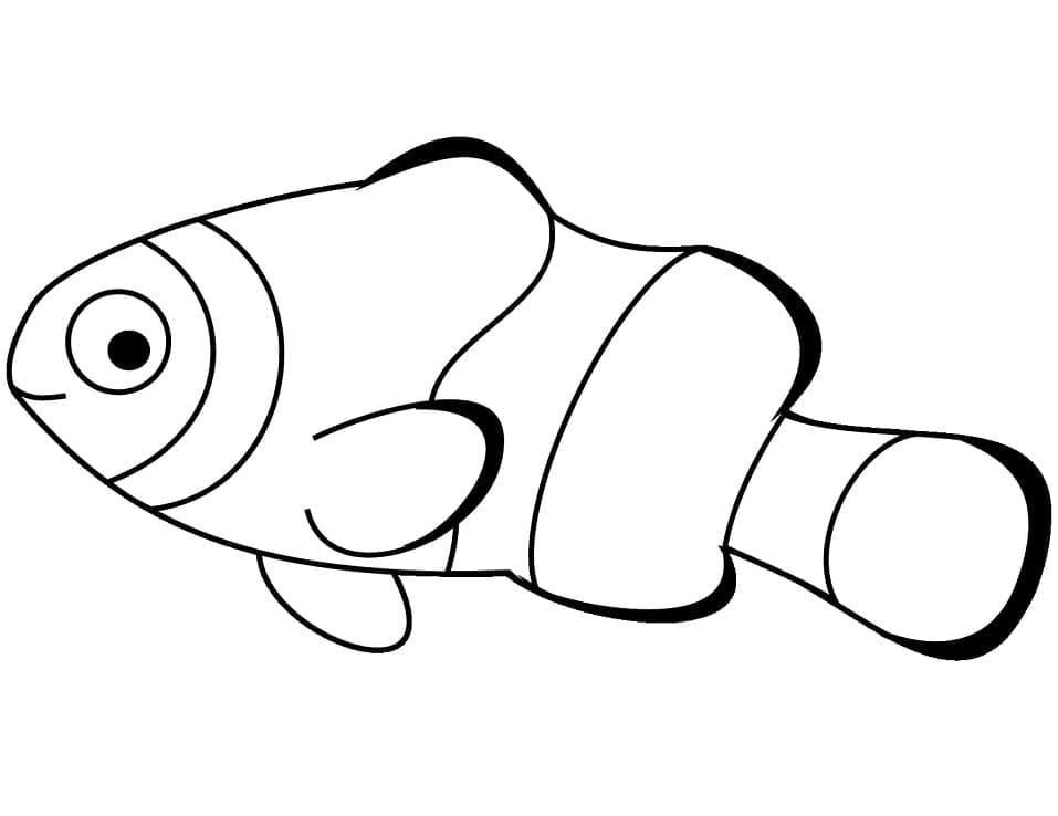 Coloriage Poisson Clown Simple