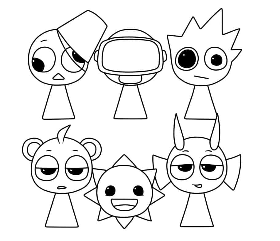 Sprunki Incredibox Imprimable coloring page