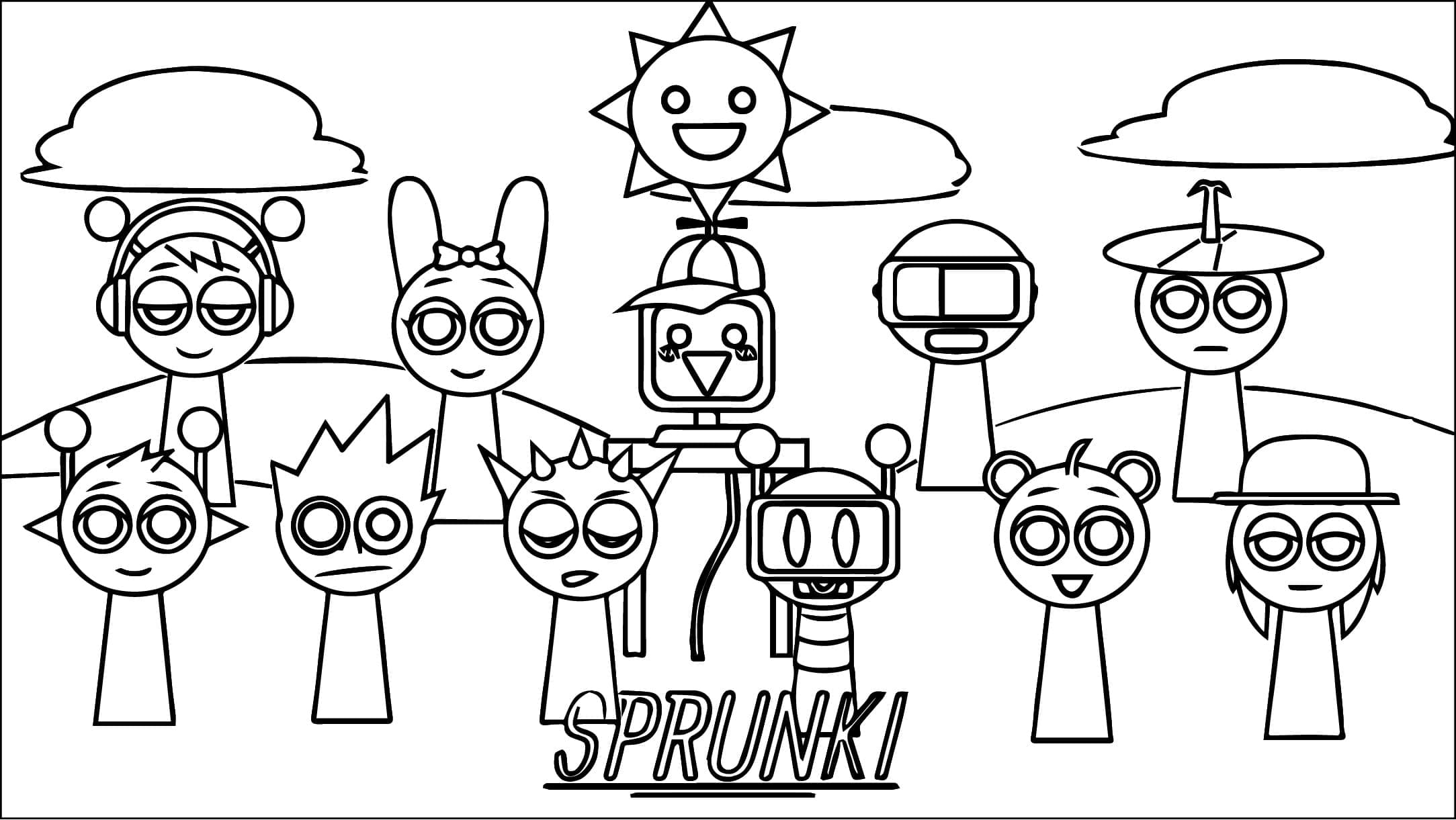 Sprunki Incredibox Pour Enfants coloring page