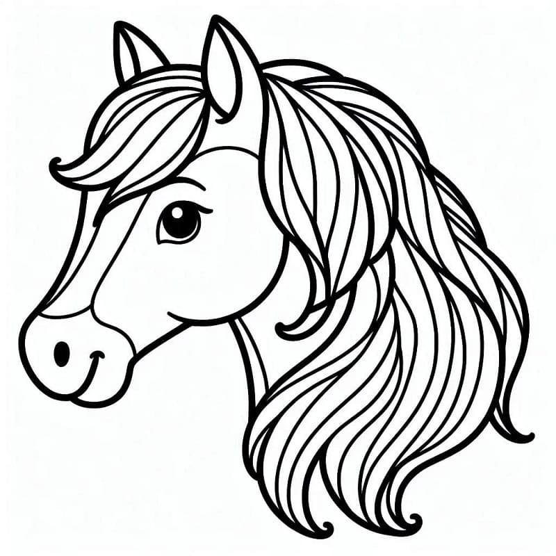 Coloriage Tête de cheval gratuit