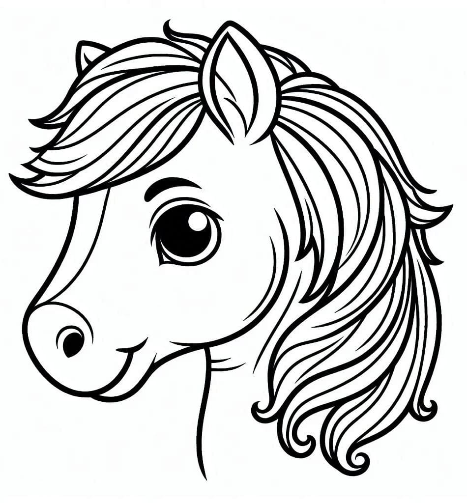 Coloriage Tête de cheval mignonne