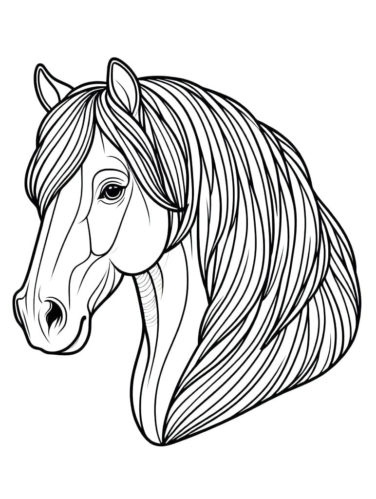 Coloriage Tête de cheval réaliste