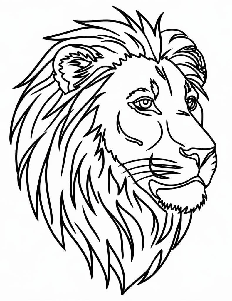 Coloriage Tête de Lion