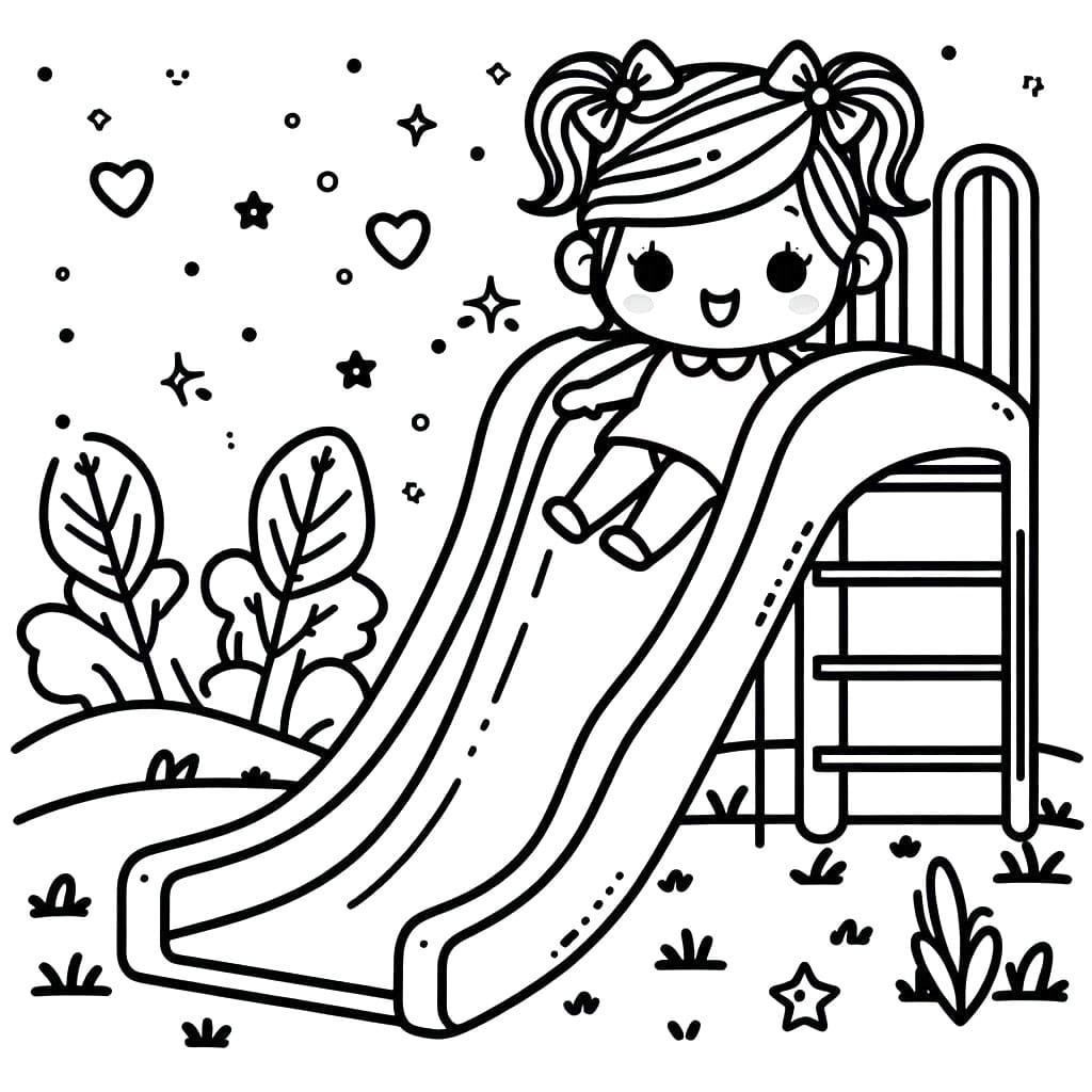 Coloriage Toboggan Imprimable Pour Enfants