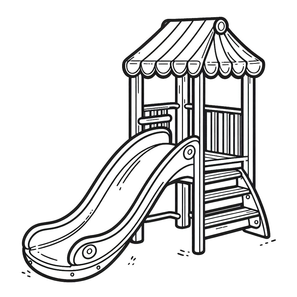 Coloriage Toboggan Pour les Enfants de 2 Ans