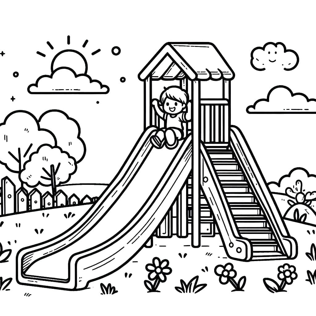 Coloriage Toboggan