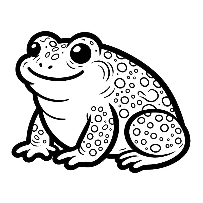 Coloriage Un Crapaud Heureux