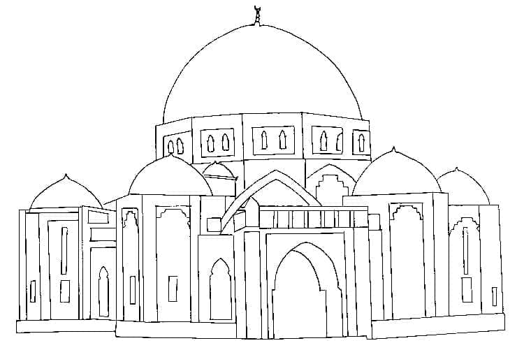 Coloriage Une Mosquée Sacrée