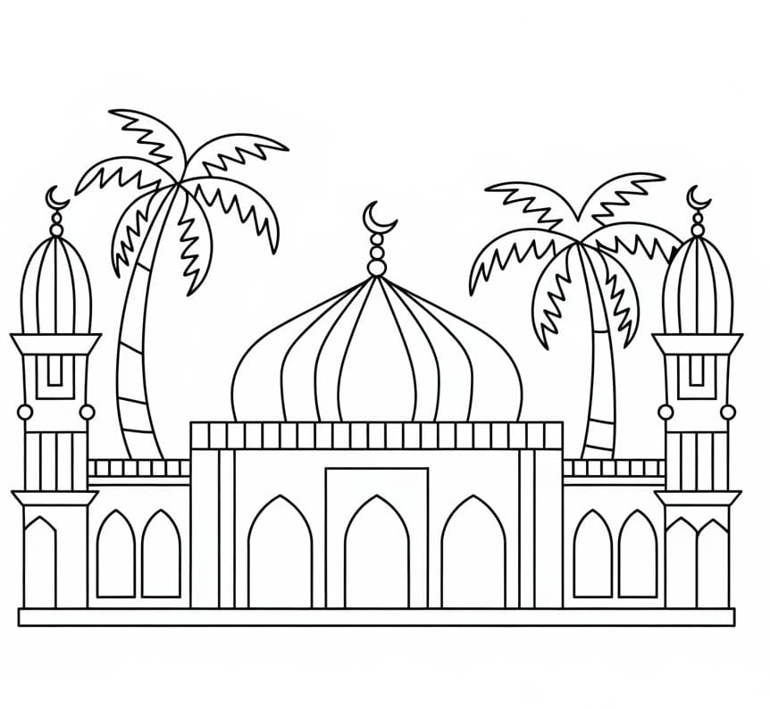 Coloriage Une Mosquée