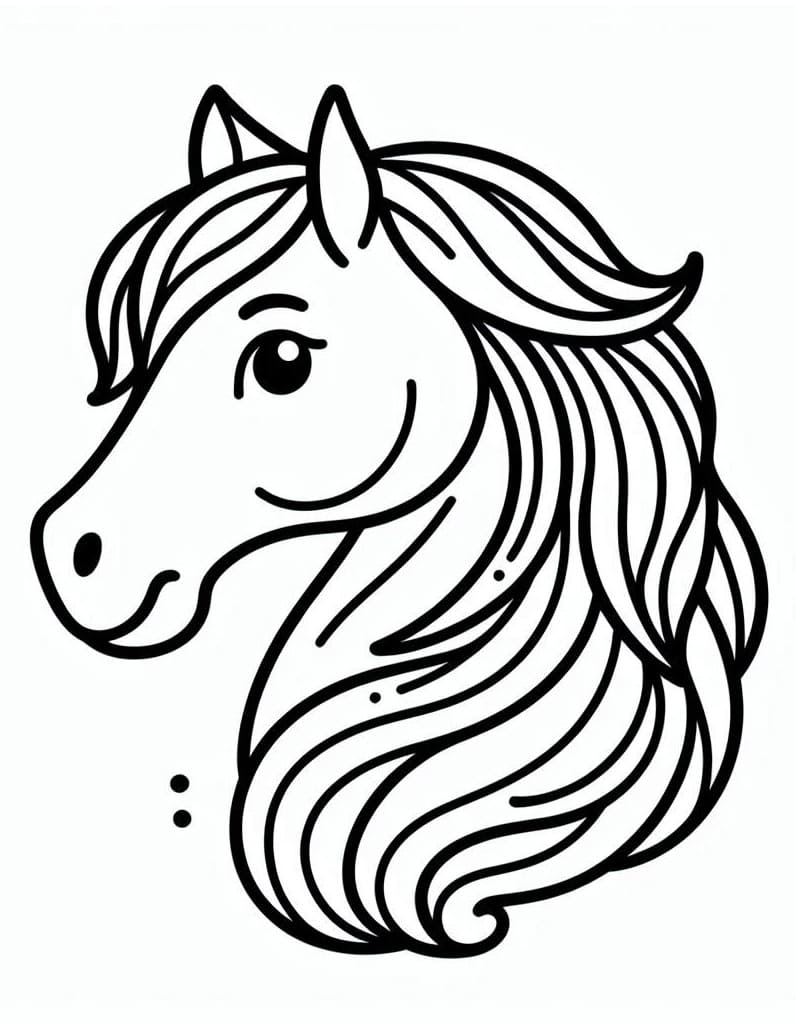 Coloriage Une tête de cheval