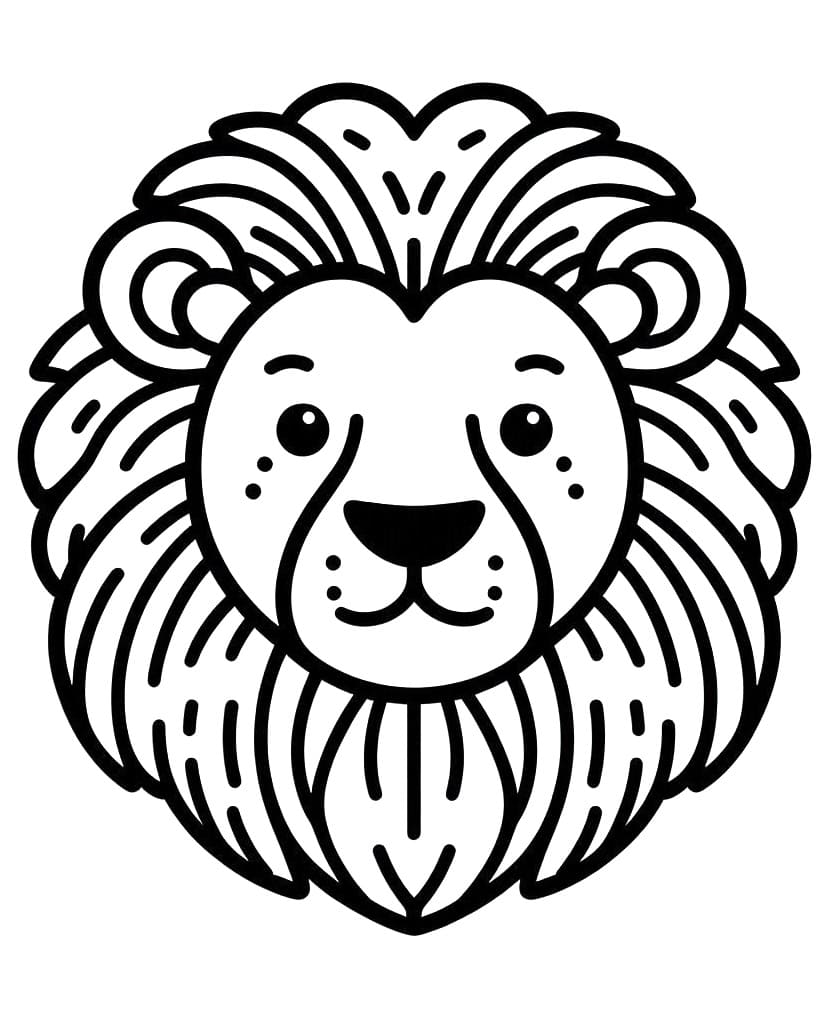 Coloriage Une Tête de Lion