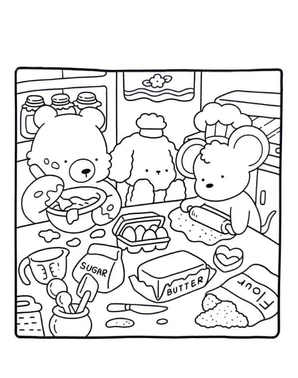 Coloriage Cozy Friends 10