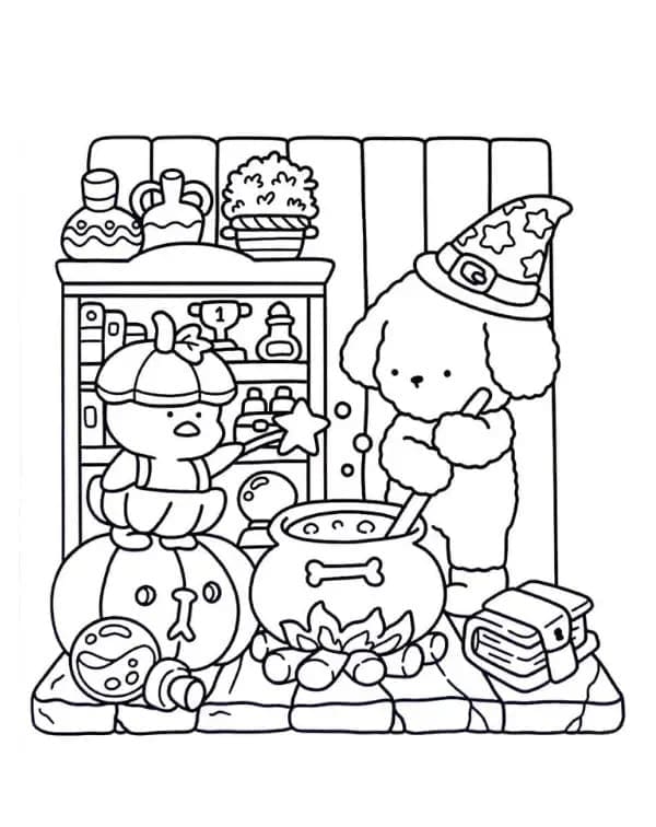 Coloriage Cozy Friends 4