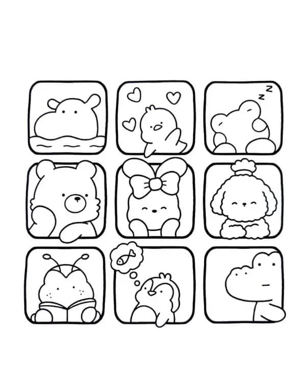 Coloriage Cozy Friends 5