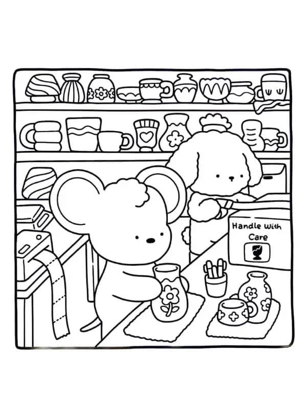 Coloriage Cozy Friends 7