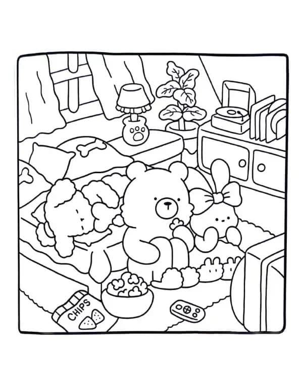 Coloriage Cozy Friends Gratuit