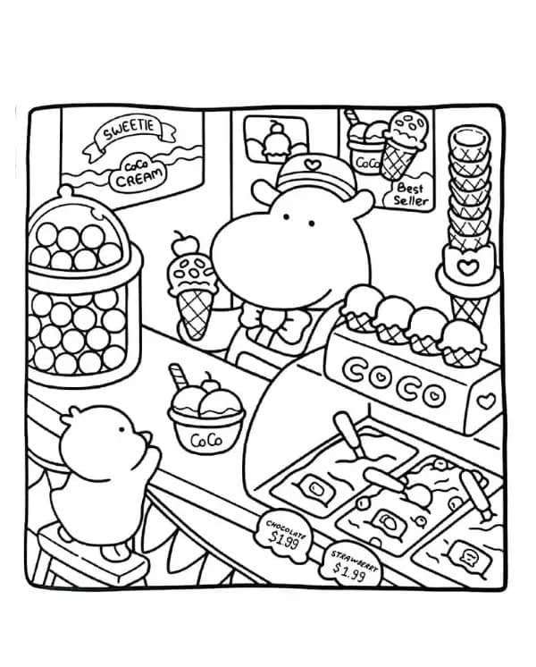 Coloriage Cozy Friends Imprimable Pour les Enfants