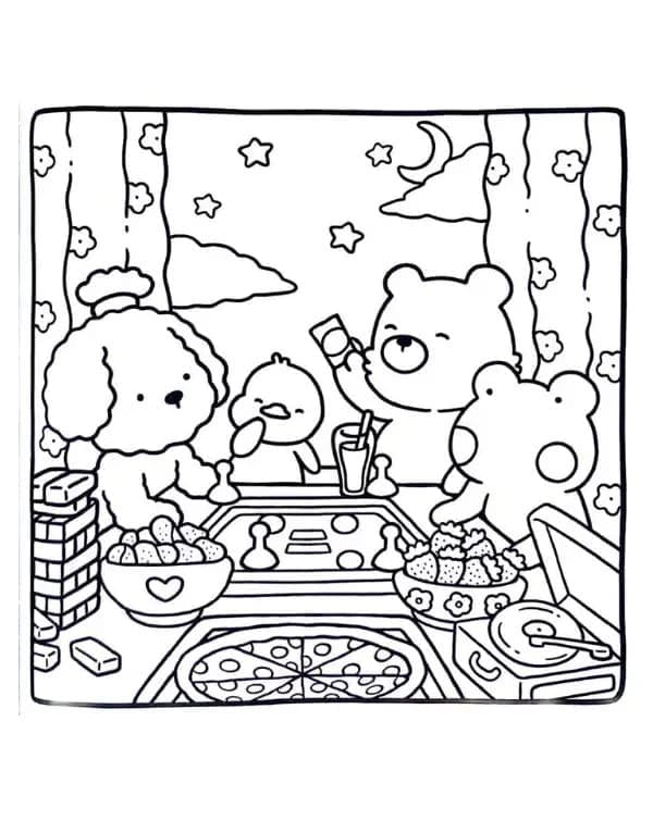 Coloriage Cozy Friends Pour les Enfants de 1 An